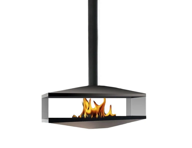 Egon Tube Zwart Bio-Ethanol Plafondhaard D130 CM