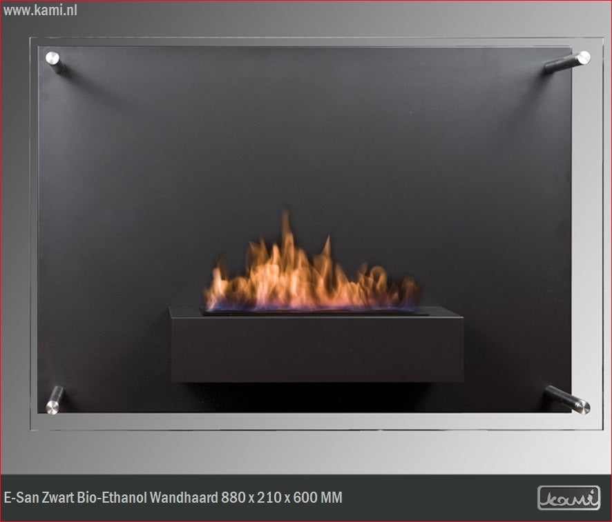E-San Zwart Bio-Ethanol Wandhaard 88 CM