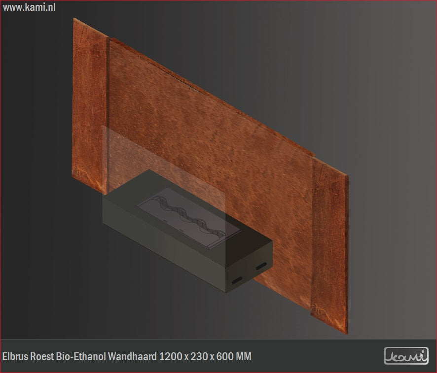 Elbrus Roest Bio-Ethanol Wandhaard 120 CM