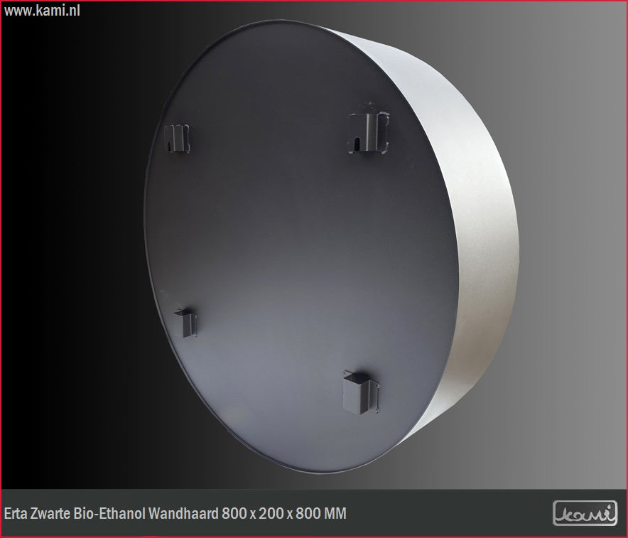 Erta Zwarte Bio-Ethanol Wandhaard D80 CM