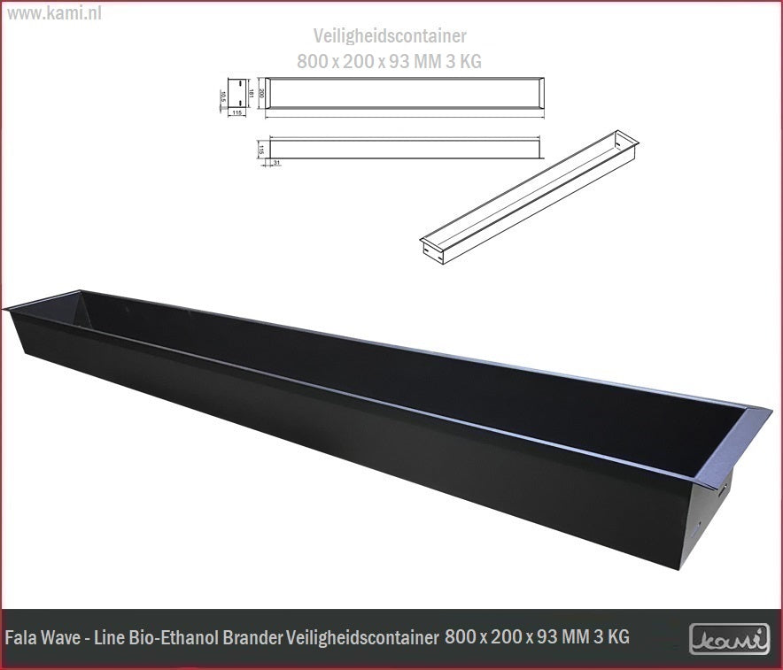 Fala Wave Bio-Ethanol Brander 160 x 800 MM