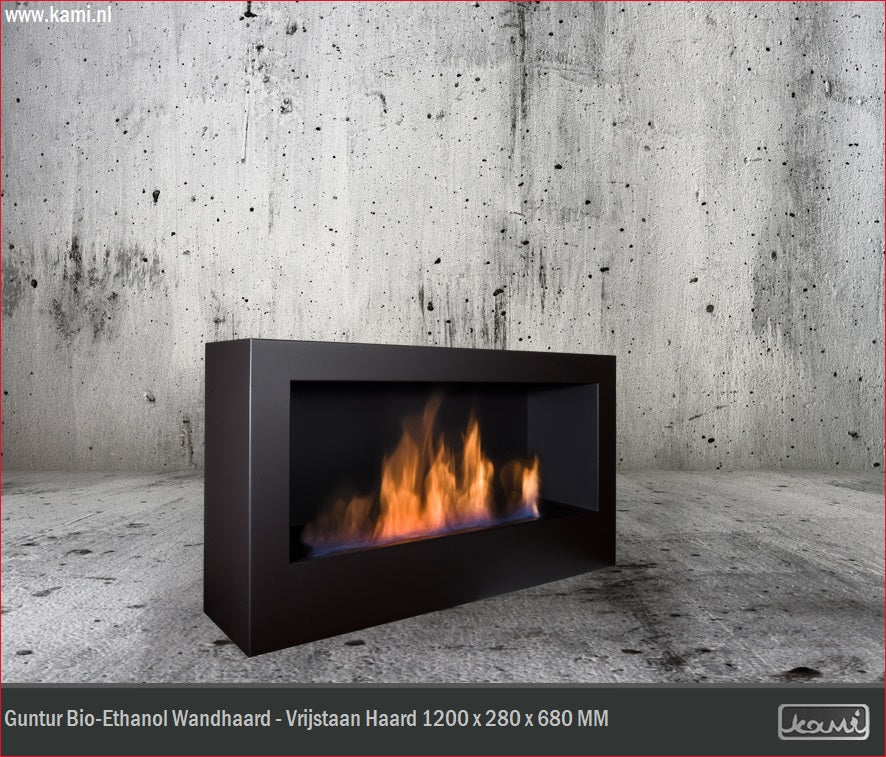 Guntur Bio-Ethanol Wandhaard - Vrijstaand Haard 120 CM