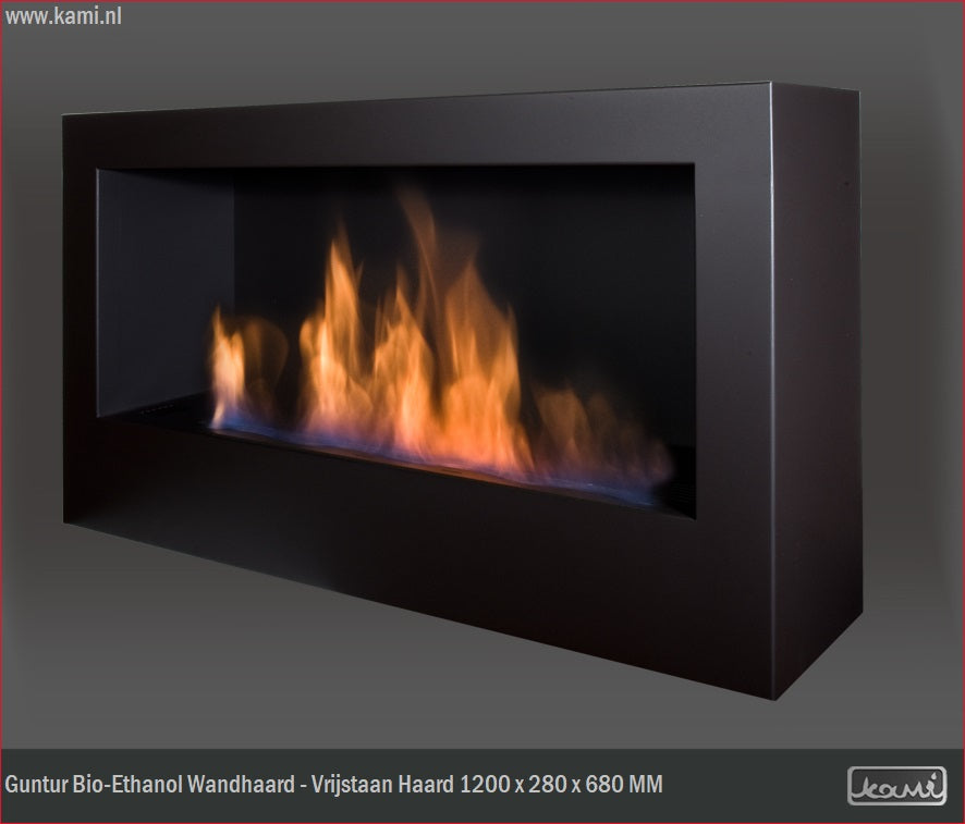 Guntur Bio-Ethanol Wandhaard - Vrijstaand Haard 120 CM