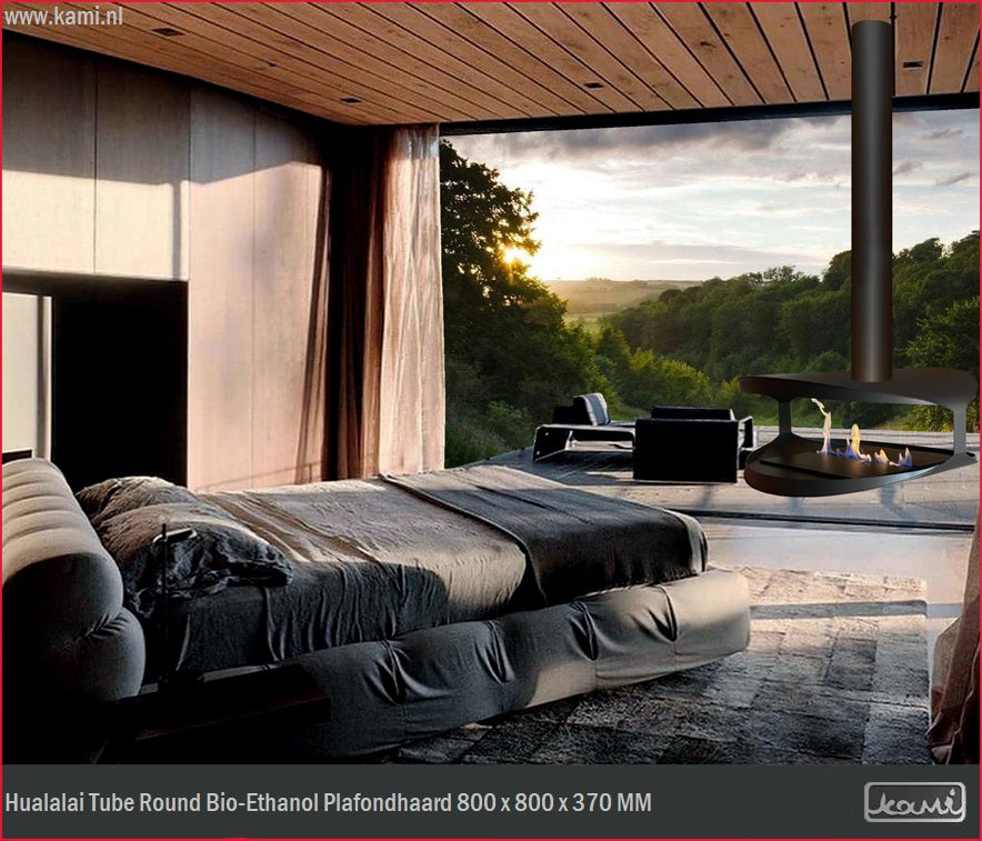 Hualalai Tube Round Bio-Ethanol Plafondhaard D80 CM