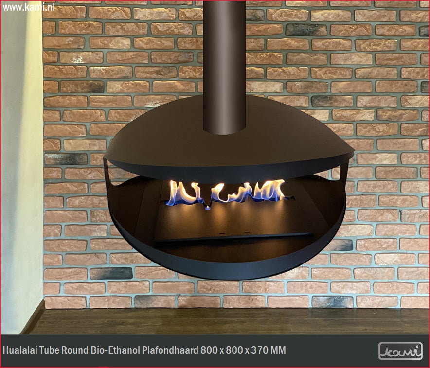 Hualalai Tube Round Bio-Ethanol Plafondhaard D80 CM