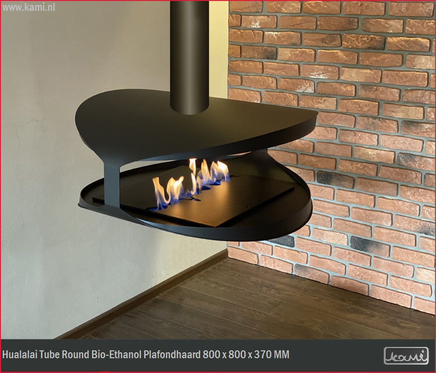 Hualalai Tube Round Bio-Ethanol Plafondhaard D80 CM