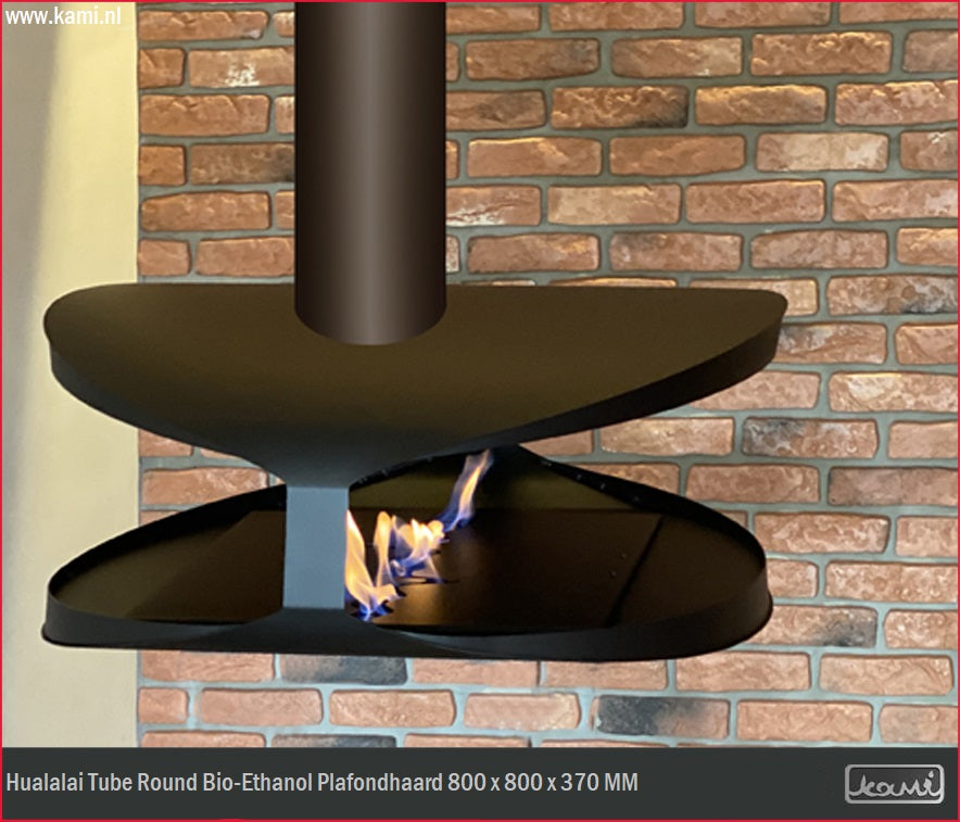 Hualalai Tube Round Bio-Ethanol Plafondhaard D80 CM