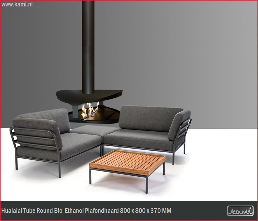 Hualalai Tube Round Bio-Ethanol Plafondhaard D80 CM