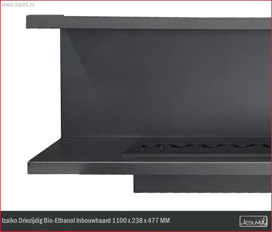 Izalko Driezijdig Bio-Ethanol Inbouwhaard 110 CM