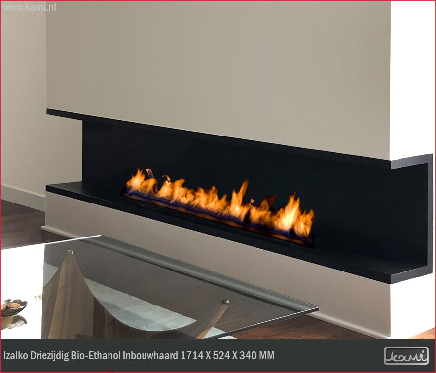 Izalko Driezijdig Bio-Ethanol Inbouwhaard 171,4 CM