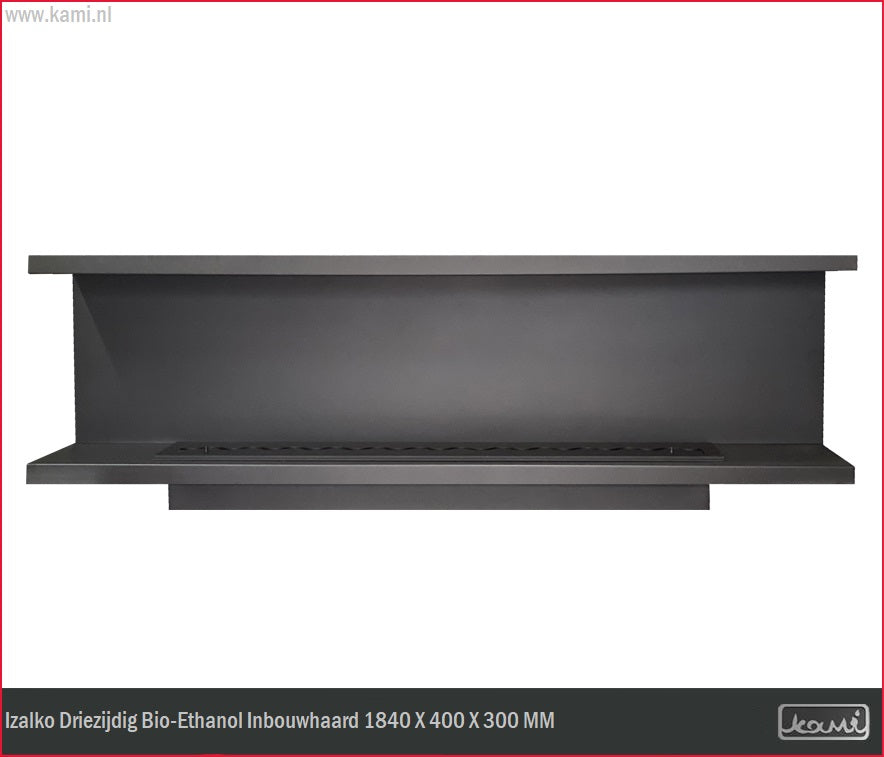Izalko Driezijdig Bio-Ethanol Inbouwhaard 184 CM
