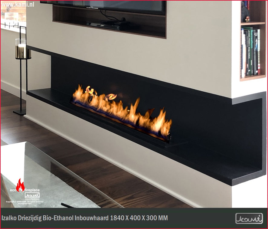 Izalko Driezijdig Bio-Ethanol Inbouwhaard 184 CM