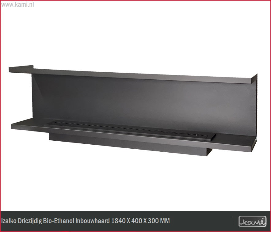 Izalko Driezijdig Bio-Ethanol Inbouwhaard 184 CM