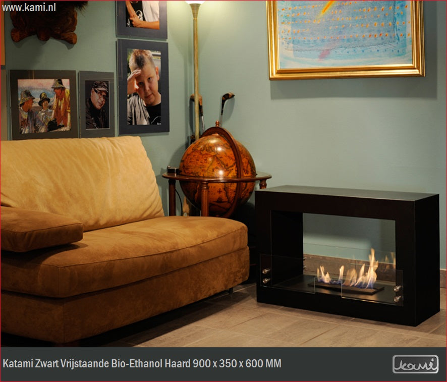 Katami Zwart Bio Ethanol Vrijstaand Haard 90 CM