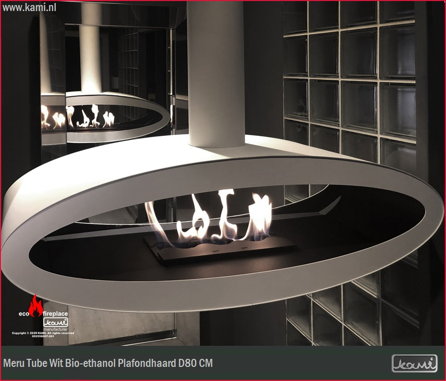 Meru Tube Wit Bio-ethanol Plafondhaard D80 CM