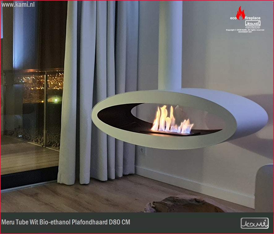 Meru Tube Wit Bio-ethanol Plafondhaard D80 CM