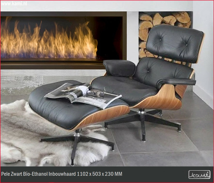 Pele Zwart Bio-Ethanol Inbouwhaard 1102 x 503 x 230 MM