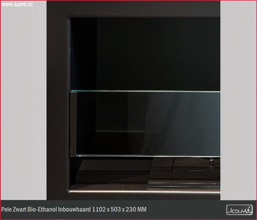 Pele Zwart Bio-Ethanol Inbouwhaard 1102 x 503 x 230 MM