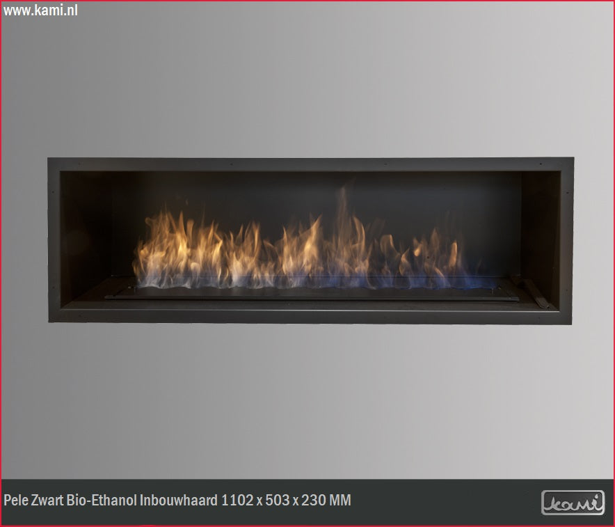 Pele Zwart Bio-Ethanol Inbouwhaard 1102 x 503 x 230 MM