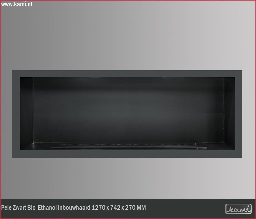 Pele Zwart Bio-Ethanol Inbouwhaard 1270 x 742 x 270 MM