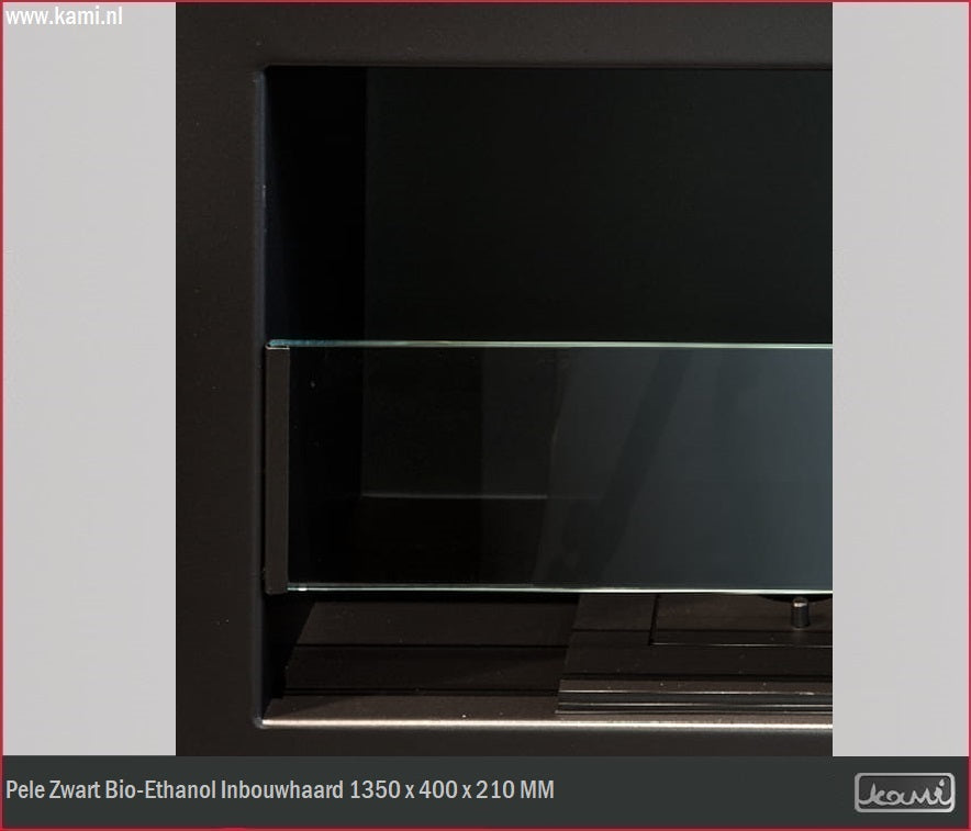 Pele Zwart Bio-Ethanol Inbouwhaard 1350 x 400 x 210 MM
