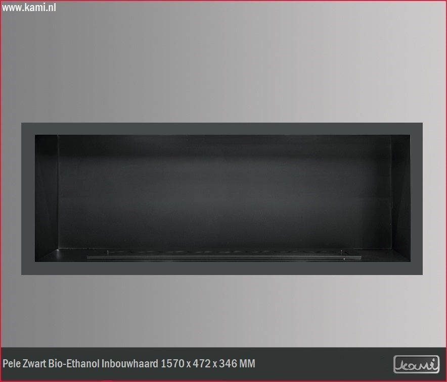 Pele Zwart Bio-Ethanol Inbouwhaard 1570 x 472 x 346 MM