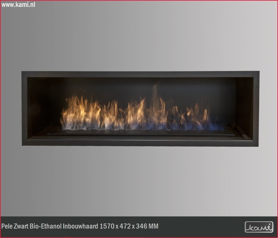 Pele Zwart Bio-Ethanol Inbouwhaard 1570 x 472 x 346 MM
