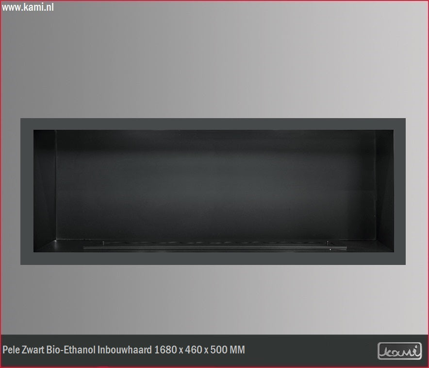 Pele Zwart Bio-Ethanol Inbouwhaard 1680 x 460 x 500 MM