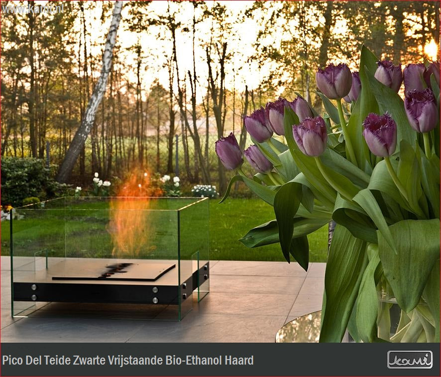 Pico Del Teide Zwart Bio Ethanol Vrijstaande Haard 80 CM