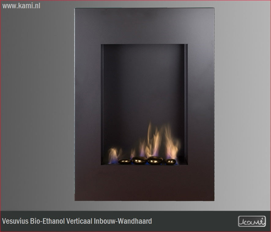 Vesuvius Bio-Ethanol Verticaal Inbouw-Wandhaard H88 CM