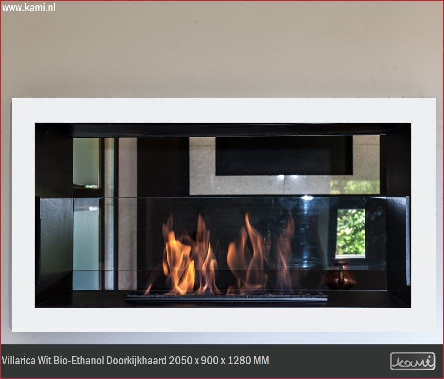 Villarica Wit Bio-Ethanol Doorkijkhaard 2050 x 900 x 1280 MM
