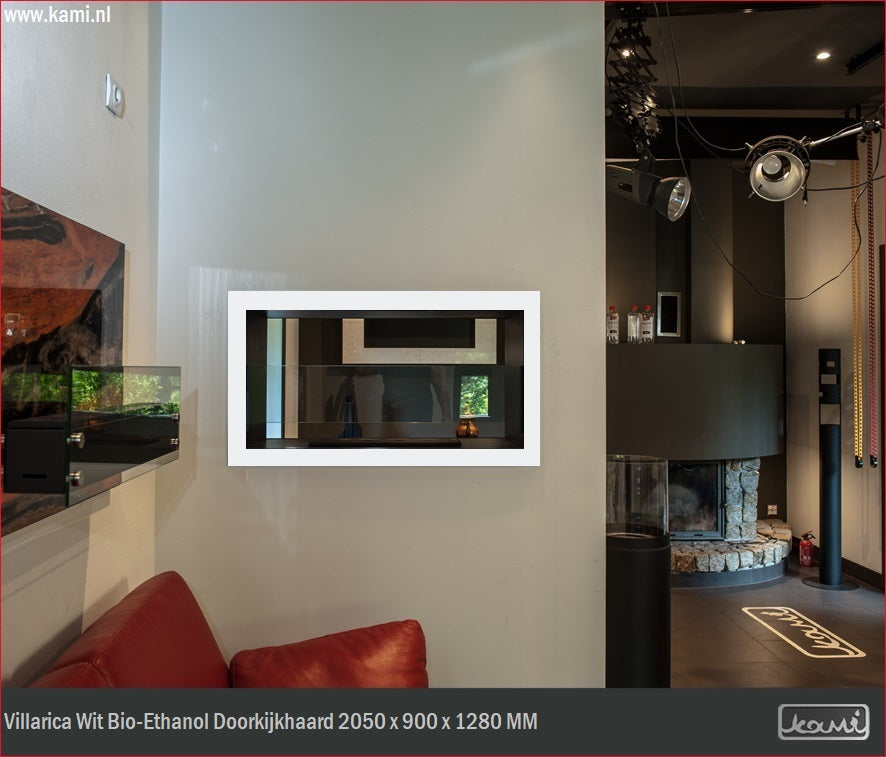 Villarica Wit Bio-Ethanol Doorkijkhaard 2050 x 900 x 1280 MM