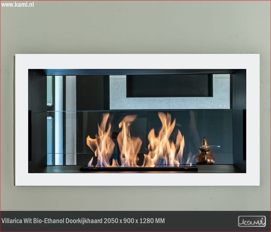 Villarica Wit Bio-Ethanol Doorkijkhaard 2050 x 900 x 1280 MM