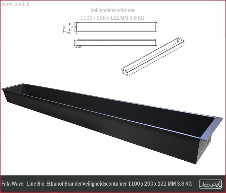 Fala Wave Bio-Ethanol Brander 200 x 1100 MM